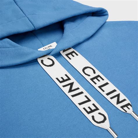 celine hoodie baby blue|Celine loose hoodie black.